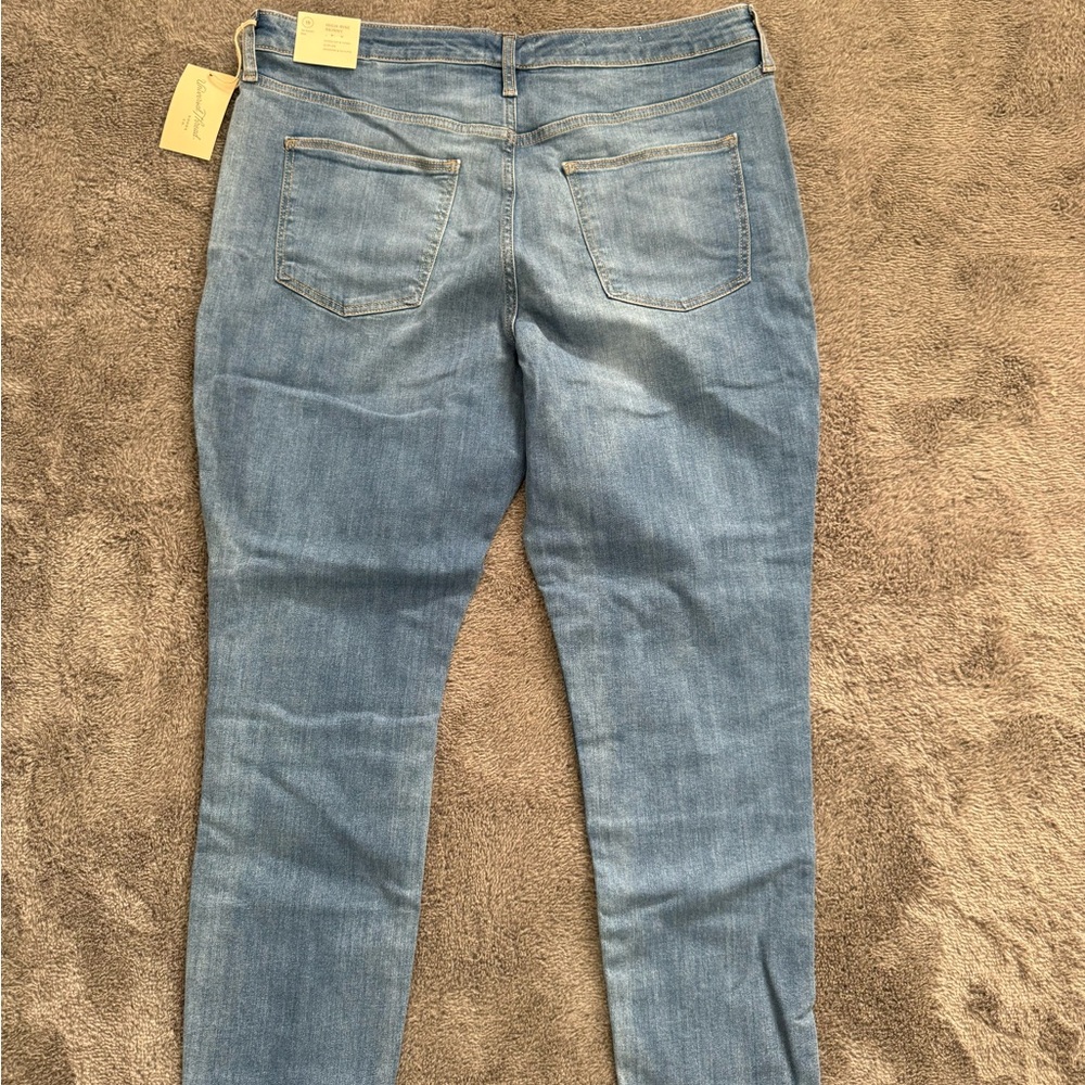 Ladies, patchwork boot, cut leg jeans
